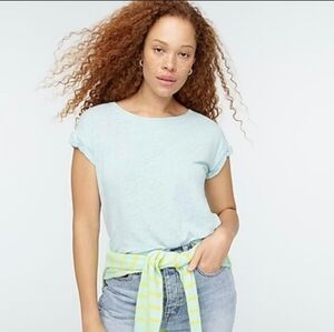 J. Crew‎ Linen Rolled Cuff Tee In Seafoam Green Size Large